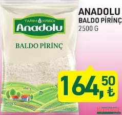 TARIM KREDİ ANADOLU BALDO PİRİNÇ 2500 G TARIM KREDİ ANADOLU BALDO PİRİNÇ 2500 G